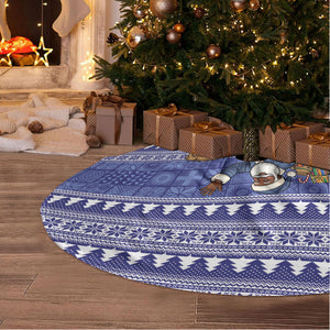 Nigeria Christmas Santa West African Lion Tree Skirt Adire Indigo Resist Dye Motifs