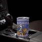 Nigeria Christmas Santa West African Lion Tumbler Cup Adire Indigo Resist Dye Motifs