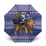 Nigeria Christmas Santa West African Lion Umbrella Adire Indigo Resist Dye Motifs