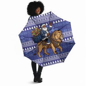 Nigeria Christmas Santa West African Lion Umbrella Adire Indigo Resist Dye Motifs