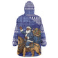 Nigeria Christmas Santa West African Lion Wearable Blanket Hoodie Adire Indigo Resist Dye Motifs