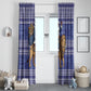 Nigeria Christmas Santa West African Lion Window Curtain Adire Indigo Resist Dye Motifs
