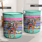 South Africa Christmas Santa Giraffe Laundry Basket Ndebele Geometric Patterns