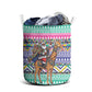 South Africa Christmas Santa Giraffe Laundry Basket Ndebele Geometric Patterns