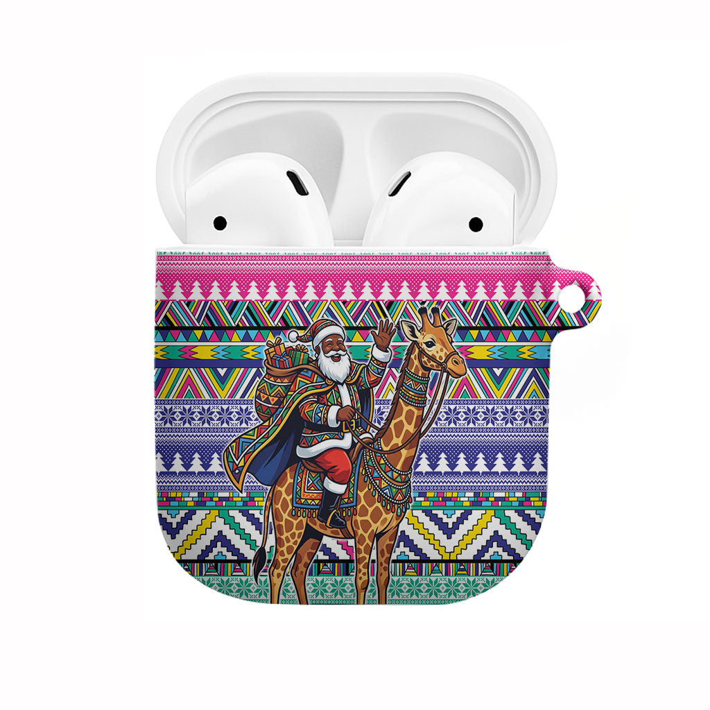 South Africa Christmas Santa Giraffe AirPods Case Ndebele Geometric Patterns