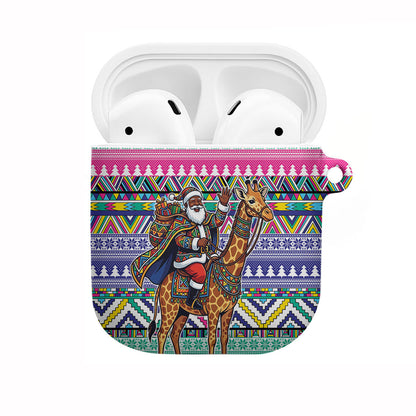 South Africa Christmas Santa Giraffe AirPods Case Ndebele Geometric Patterns