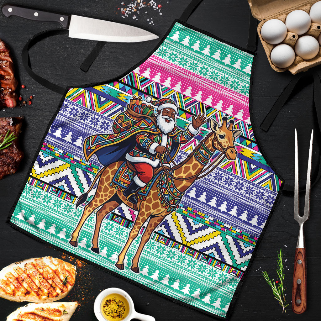 South Africa Christmas Santa Giraffe Apron Ndebele Geometric Patterns