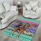 South Africa Christmas Santa Giraffe Area Rug Ndebele Geometric Patterns