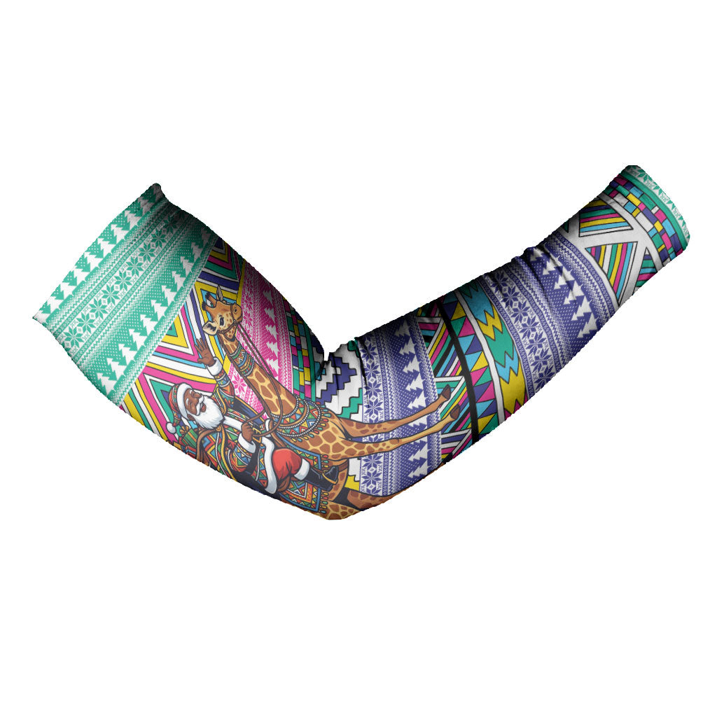 South Africa Christmas Santa Giraffe Arm Sleeves Ndebele Geometric Patterns