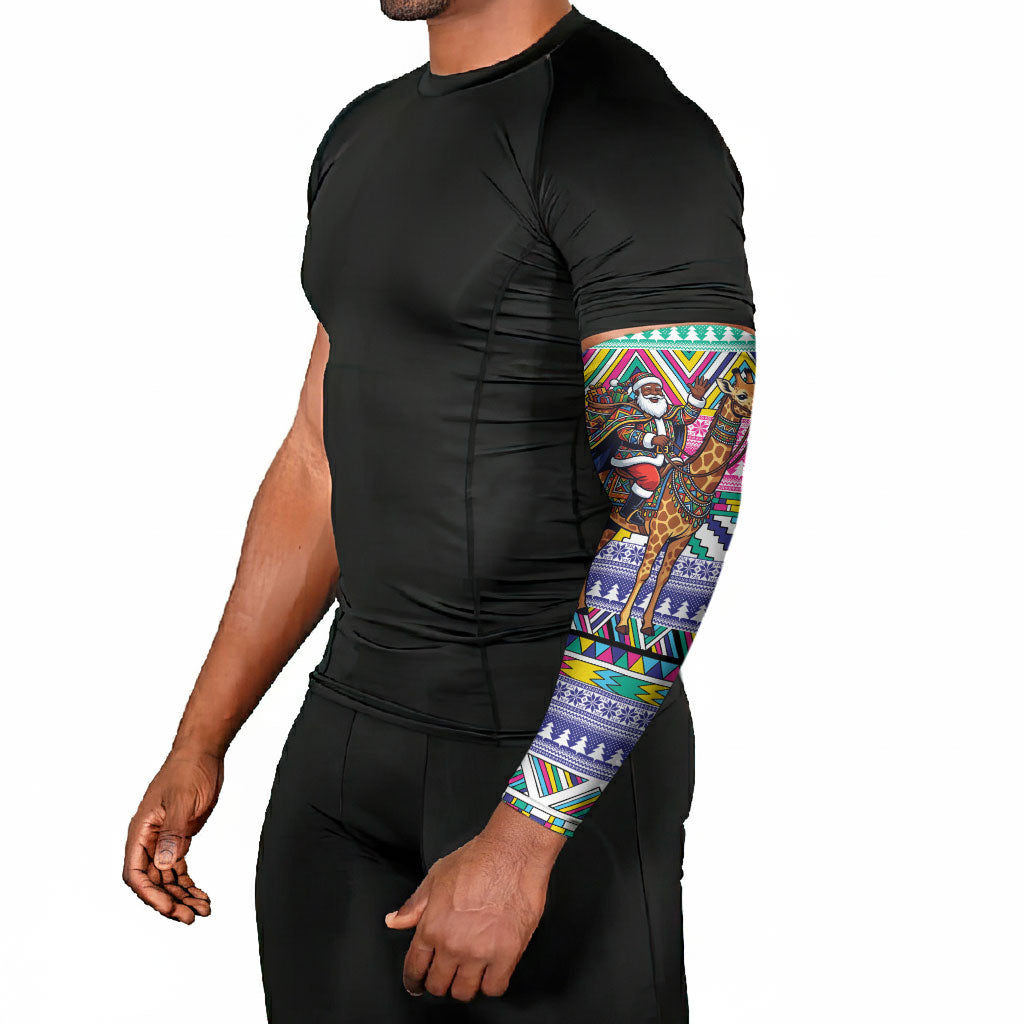 South Africa Christmas Santa Giraffe Arm Sleeves Ndebele Geometric Patterns