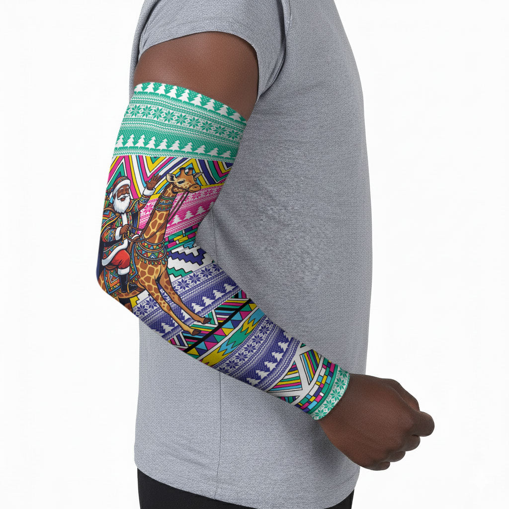 South Africa Christmas Santa Giraffe Arm Sleeves Ndebele Geometric Patterns