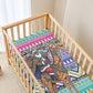 South Africa Christmas Santa Giraffe Baby Bed Cover Ndebele Geometric Patterns