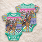 South Africa Christmas Santa Giraffe Baby Onesie Ndebele Geometric Patterns