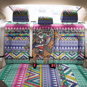 South Africa Christmas Santa Giraffe Back Car Seat Cover Ndebele Geometric Patterns