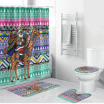 South Africa Christmas Santa Giraffe Bathroom Set Ndebele Geometric Patterns