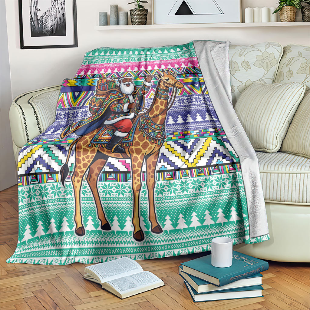 South Africa Christmas Santa Giraffe Blanket Ndebele Geometric Patterns