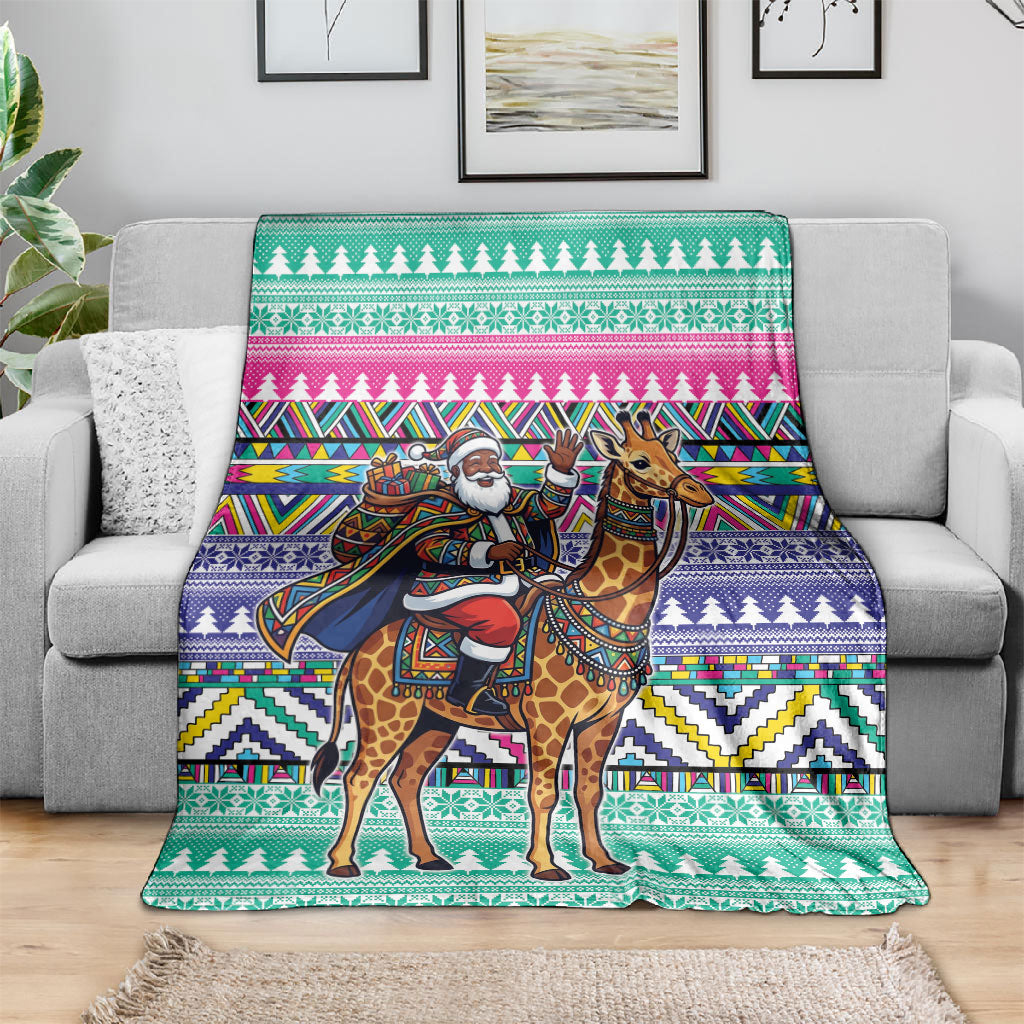 South Africa Christmas Santa Giraffe Blanket Ndebele Geometric Patterns