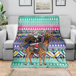 South Africa Christmas Santa Giraffe Blanket Ndebele Geometric Patterns