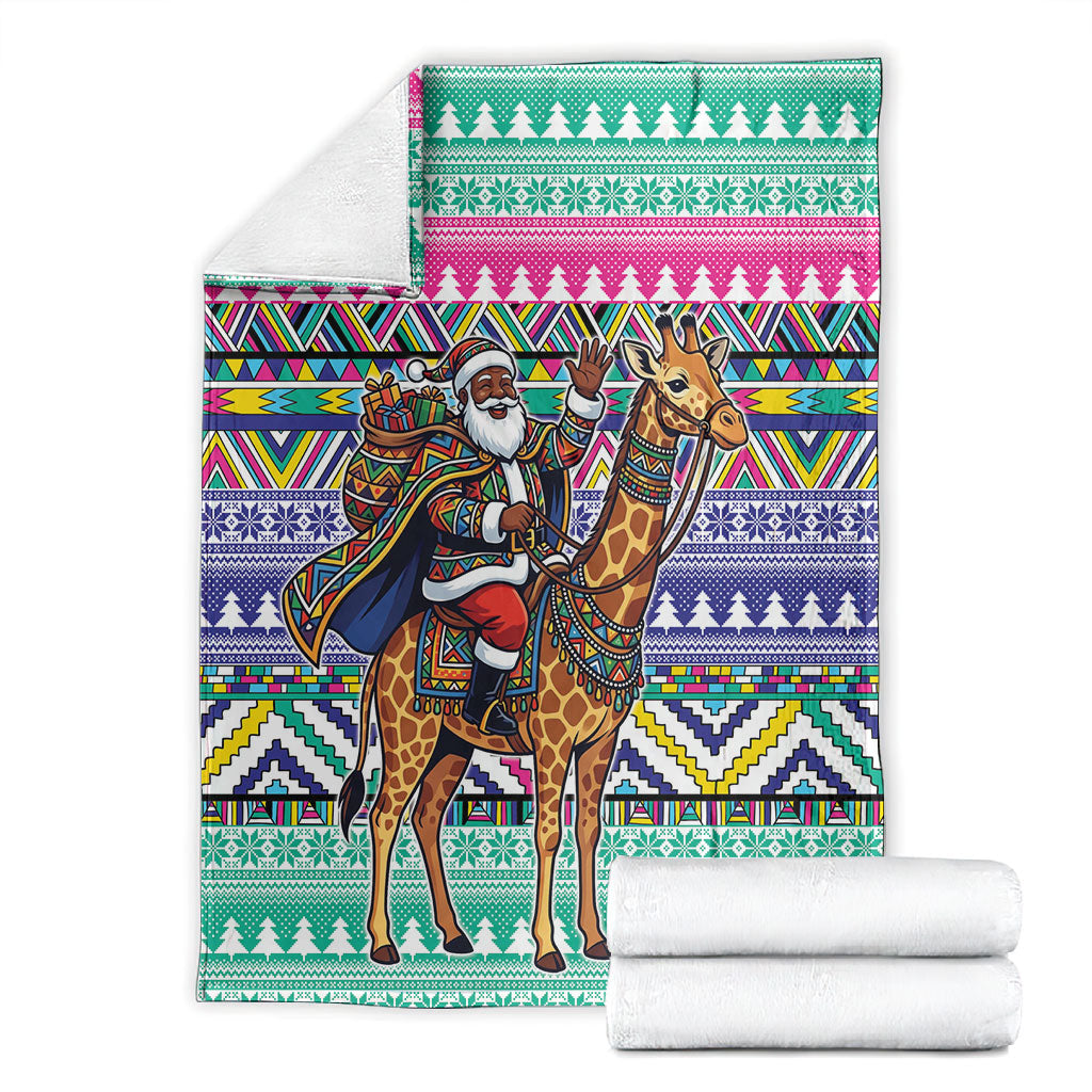 South Africa Christmas Santa Giraffe Blanket Ndebele Geometric Patterns