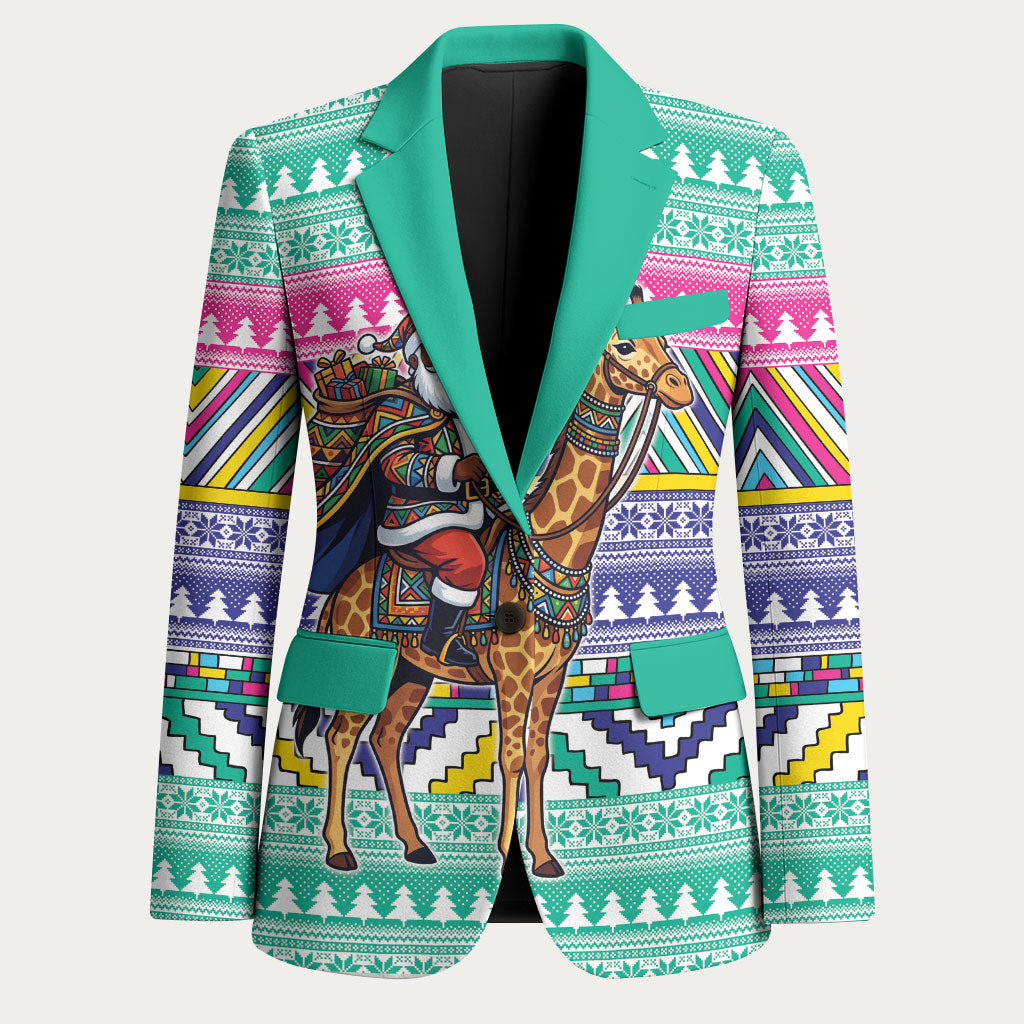 South Africa Christmas Santa Giraffe Blazer Ndebele Geometric Patterns