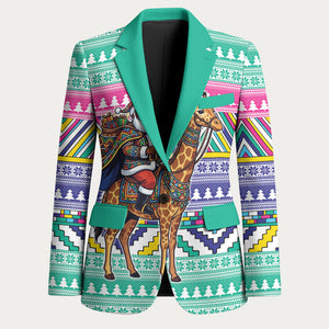 South Africa Christmas Santa Giraffe Blazer Ndebele Geometric Patterns