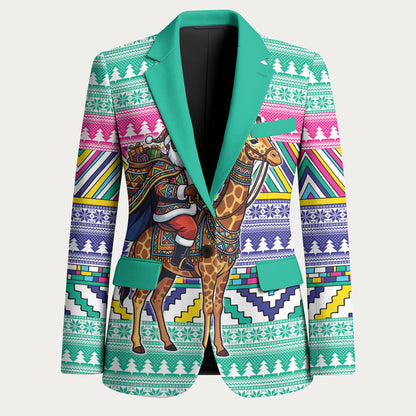 South Africa Christmas Santa Giraffe Blazer Ndebele Geometric Patterns