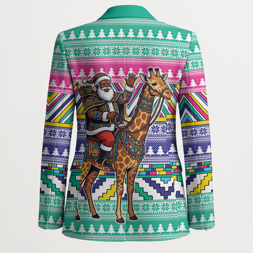 South Africa Christmas Santa Giraffe Blazer Ndebele Geometric Patterns