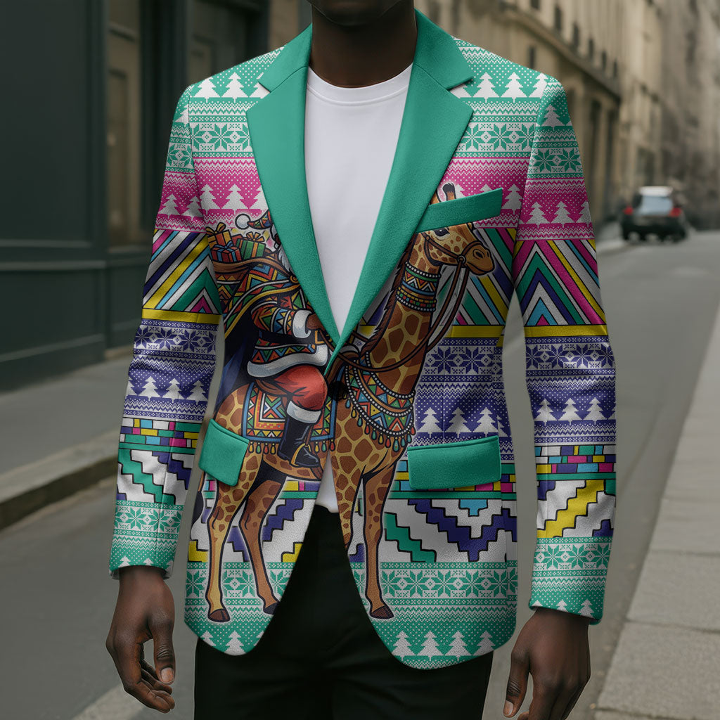 South Africa Christmas Santa Giraffe Blazer Ndebele Geometric Patterns