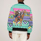 South Africa Christmas Santa Giraffe Bomber Jacket Ndebele Geometric Patterns