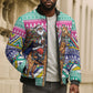 South Africa Christmas Santa Giraffe Bomber Puffer Jacket Ndebele Geometric Patterns