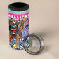 South Africa Christmas Santa Giraffe 4 in 1 Can Cooler Tumbler Ndebele Geometric Patterns