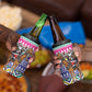 South Africa Christmas Santa Giraffe 4 in 1 Can Cooler Tumbler Ndebele Geometric Patterns