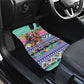 South Africa Christmas Santa Giraffe Car Mats Ndebele Geometric Patterns