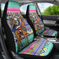 South Africa Christmas Santa Giraffe Car Seat Cover Ndebele Geometric Patterns