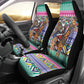 South Africa Christmas Santa Giraffe Car Seat Cover Ndebele Geometric Patterns