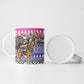 South Africa Christmas Santa Giraffe Ceramic Mug Ndebele Geometric Patterns