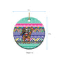 South Africa Christmas Santa Giraffe Ceramic Ornament Ndebele Geometric Patterns