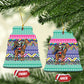 South Africa Christmas Santa Giraffe Ceramic Ornament Ndebele Geometric Patterns