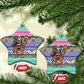 South Africa Christmas Santa Giraffe Ceramic Ornament Ndebele Geometric Patterns