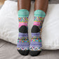 South Africa Christmas Santa Giraffe Crew Socks Ndebele Geometric Patterns