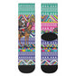 South Africa Christmas Santa Giraffe Crew Socks Ndebele Geometric Patterns