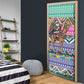 South Africa Christmas Santa Giraffe Door Cover Ndebele Geometric Patterns