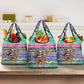 South Africa Christmas Santa Giraffe Grocery Bag Ndebele Geometric Patterns