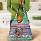 South Africa Christmas Santa Giraffe Grocery Bag Ndebele Geometric Patterns
