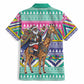 South Africa Christmas Santa Giraffe Hawaiian Shirt Ndebele Geometric Patterns