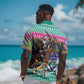 South Africa Christmas Santa Giraffe Hawaiian Shirt Ndebele Geometric Patterns