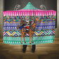 South Africa Christmas Santa Giraffe Hooded Blanket Ndebele Geometric Patterns