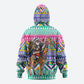 South Africa Christmas Santa Giraffe Hoodie Ndebele Geometric Patterns