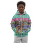 South Africa Christmas Santa Giraffe Kid Hoodie Ndebele Geometric Patterns