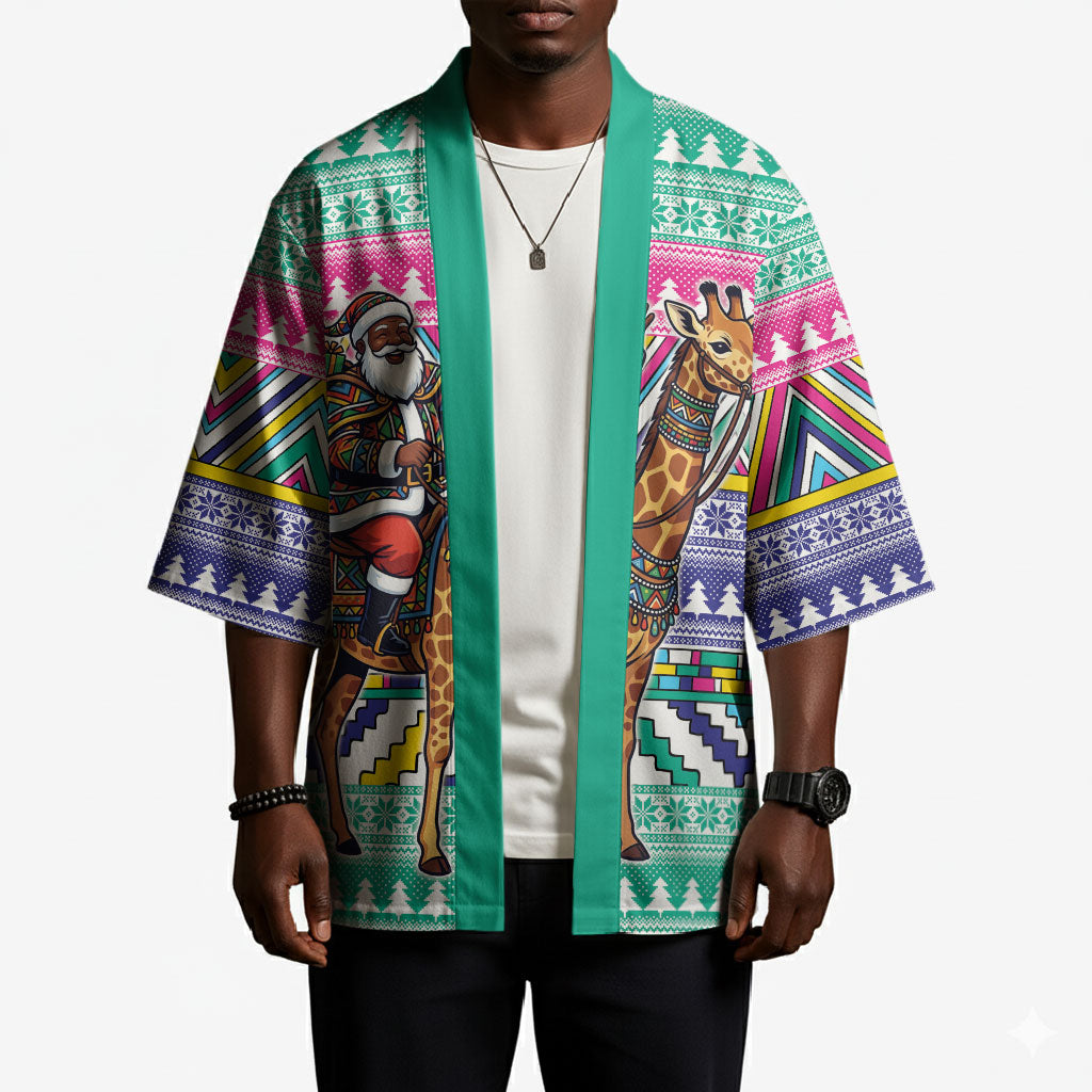 South Africa Christmas Santa Giraffe Kimono Ndebele Geometric Patterns